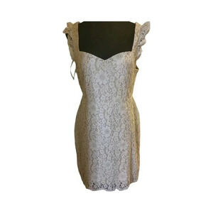 Lace Aakaa Mini Dress‎ - Size Large - Off White